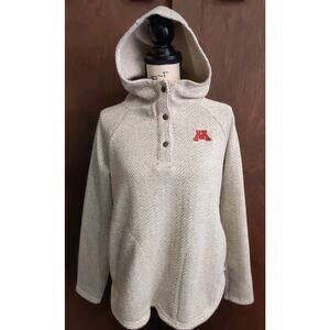 University Of Minnesota Large Womens Gray Sweatshirt Embroidered Logo Hoodie